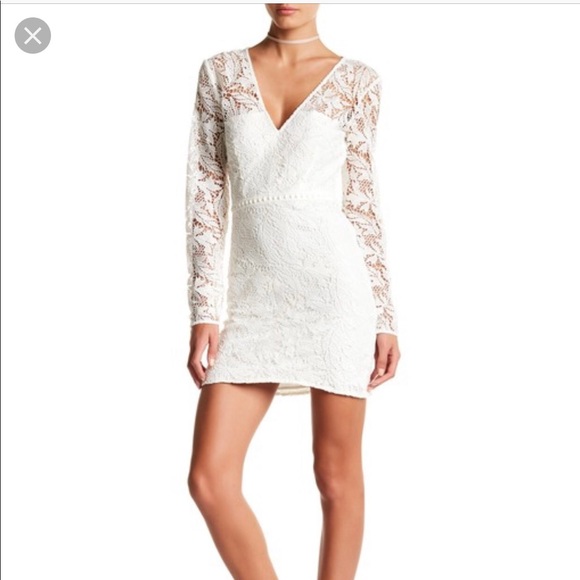 chinese dress ladies Malibu Sunset Lace A-Line Mini Dress White Selfie Leslie